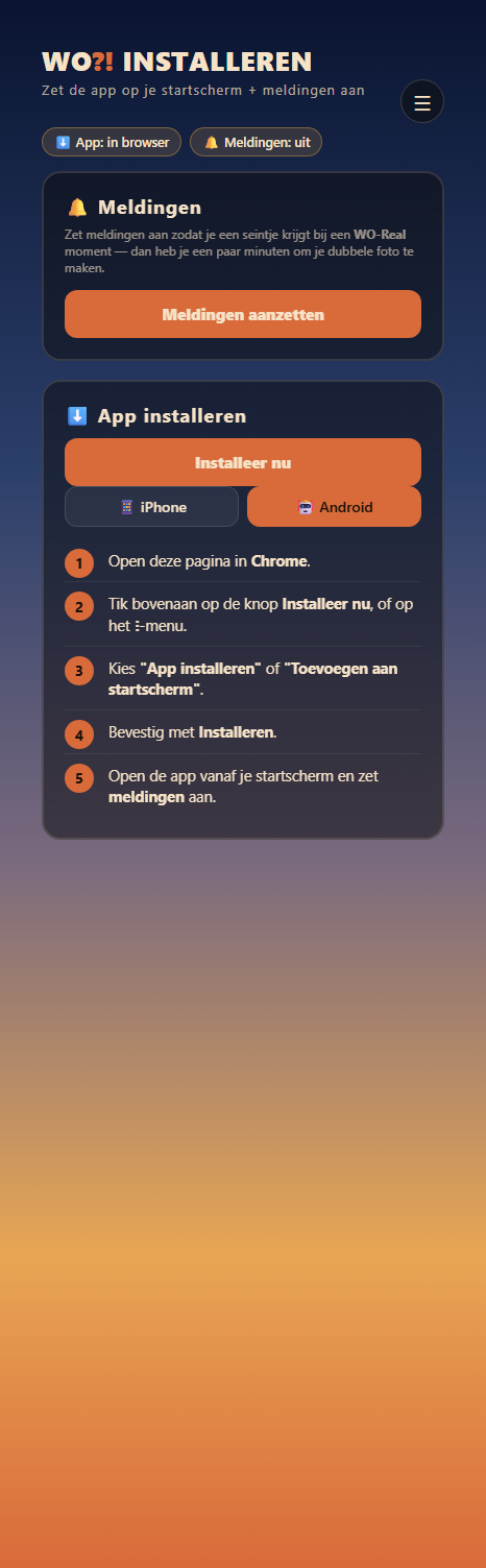 Install page